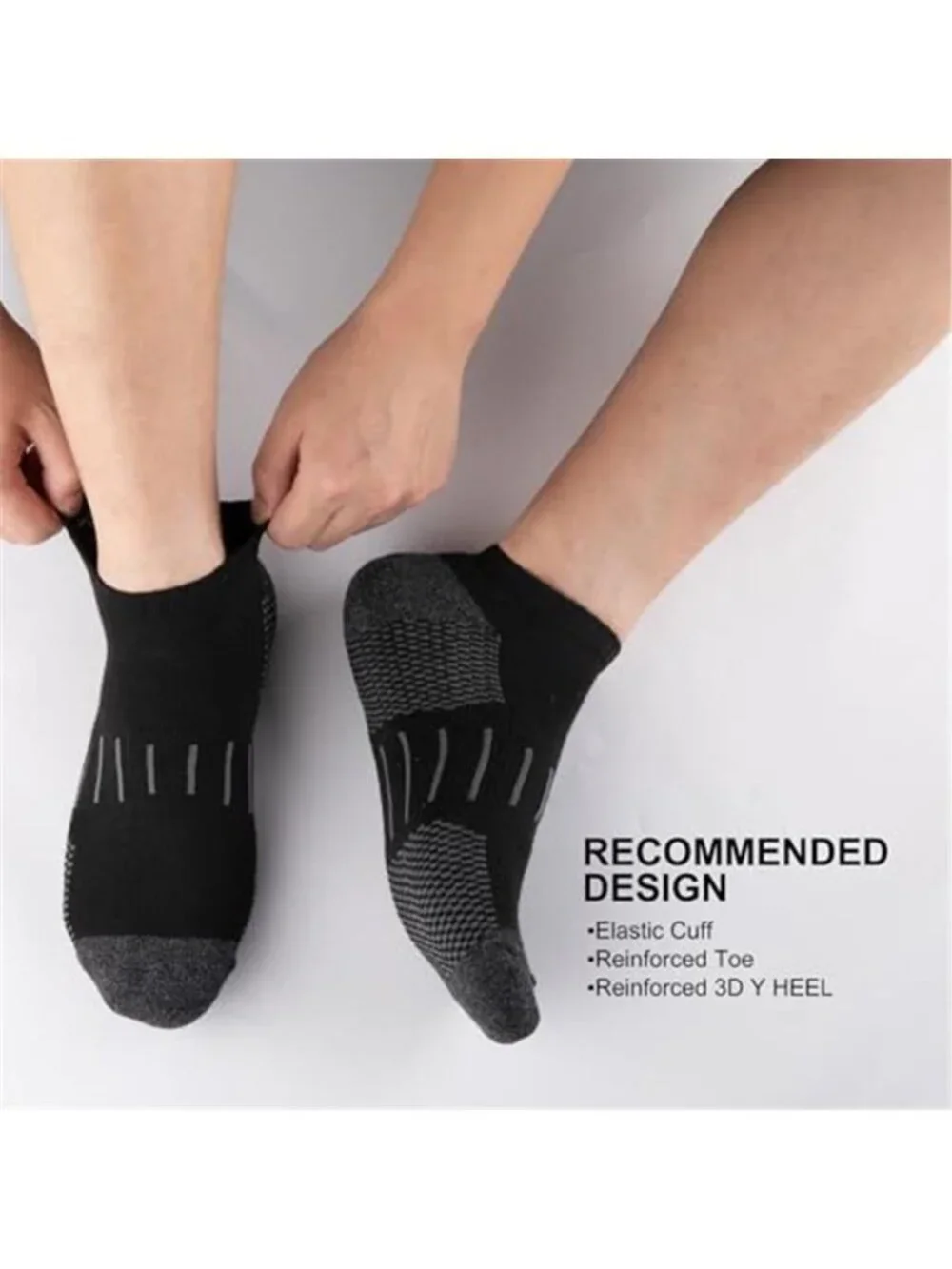 Mens Ankle Socks Athletic Cushioned Running Moisture Wicking Sports Low Cut
